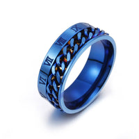 Roman Letter Rotatable Chain Rings Men Digital Titanium Steel RingFor Couple High Quality Multifunctional Bottle Opener Ring Spinner Jewelry Punk Gifts - MANDOTOS INTERNATIONAL0