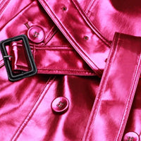 Women's Leather High Fashion Coat Slim Fit - MANDOTOS