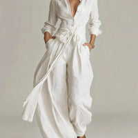 Solid Color Fashion Casual Pants Set for Women