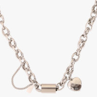 Titanium bracelet with heart pendant, silver-toned chain by Ancient Energy.