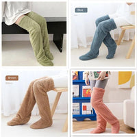 Cozy Winter Knee-High Fuzzy Socks for Cold-Proof Comfort - MANDOTOS