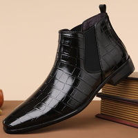 Glossy High - Top Men's Chelsea Boots Size 48 - MANDOTOS INTERNATIONAL