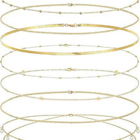 8Pcs Waist Chain 18K Gold Plated Belly Belt Chains Sexy Bikini Beaded Sequin CZ Coin Body Chain Jewelry Accessories Adjustable - MANDOTOS INTERNATIONAL