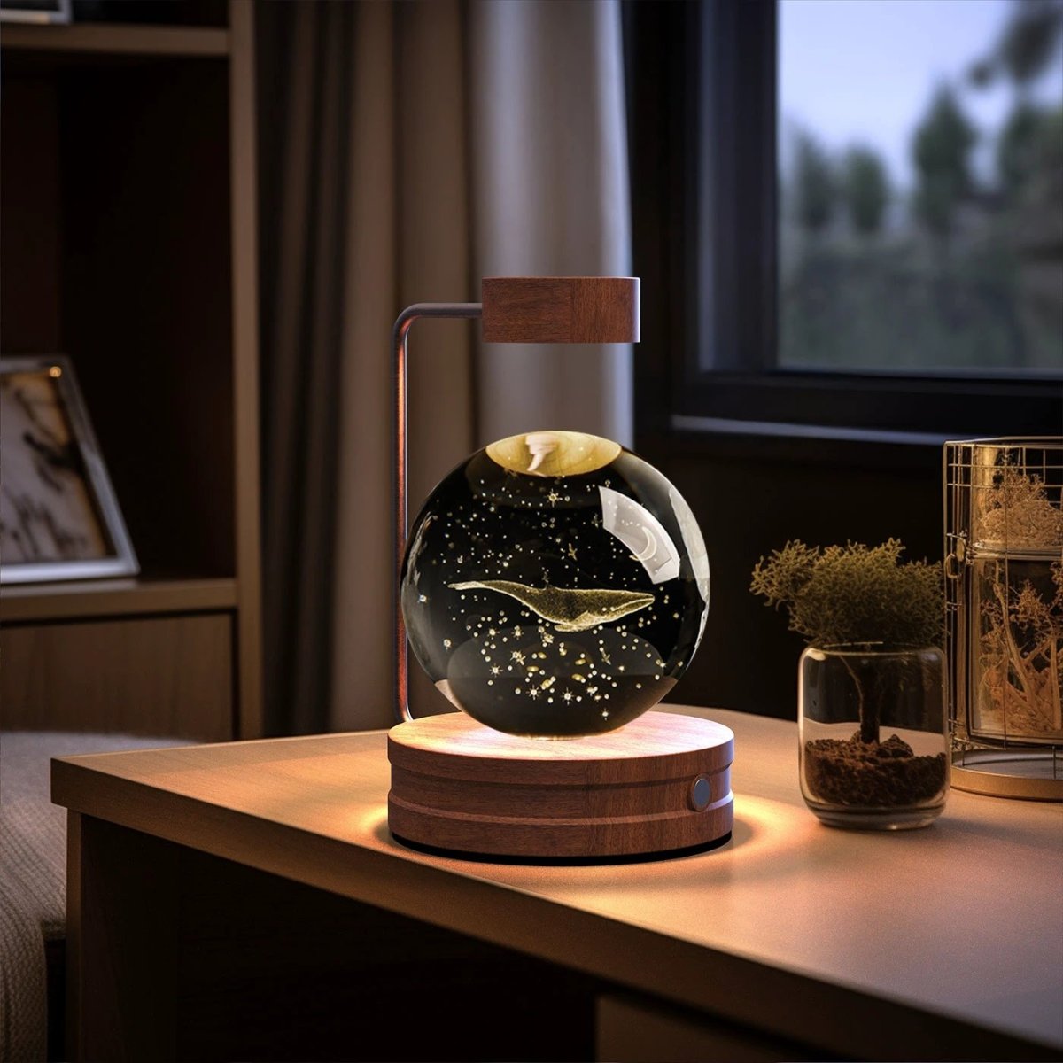 Crystal Ball Cosmic Dinosaur Indoor Night Light USB Power Warm Bedside Light Birthday Gift Night Lamp MANDOTOS