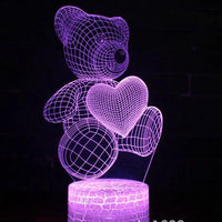 Mandotos 3D Teddy Bear Lamp Acrylic USB LED Night Light 16 Colors Remote Control MANDOTOS