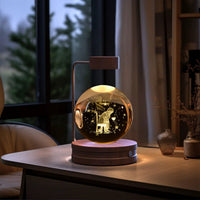 Crystal Ball Cosmic Dinosaur Indoor Night Light USB Power Warm Bedside Light Birthday Gift Night Lamp MANDOTOS