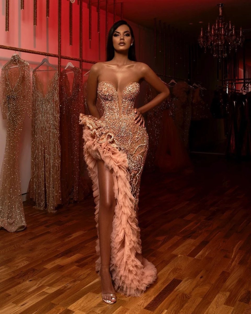 Sexy sequined tube top dress MANDOTOS