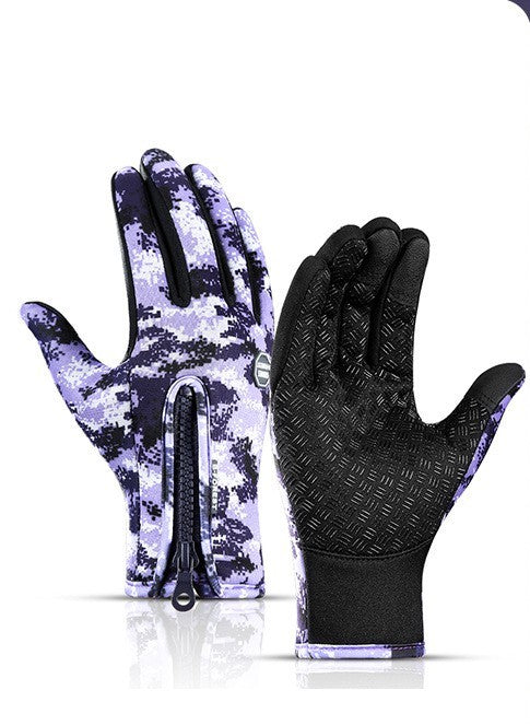 Winter Gloves Touch Screen Riding Motorcycle Sliding Waterproof Sports Gloves With Fleece - MANDOTOS
