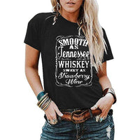 Ladies Blouse Letter Printing Round Neck Short - sleeved T-Shirt Women - MANDOTOS INTERNATIONAL0