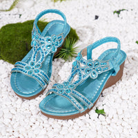 Bohemian Thick-Sole Wedge Sandals – 3 Colors EU 36–42