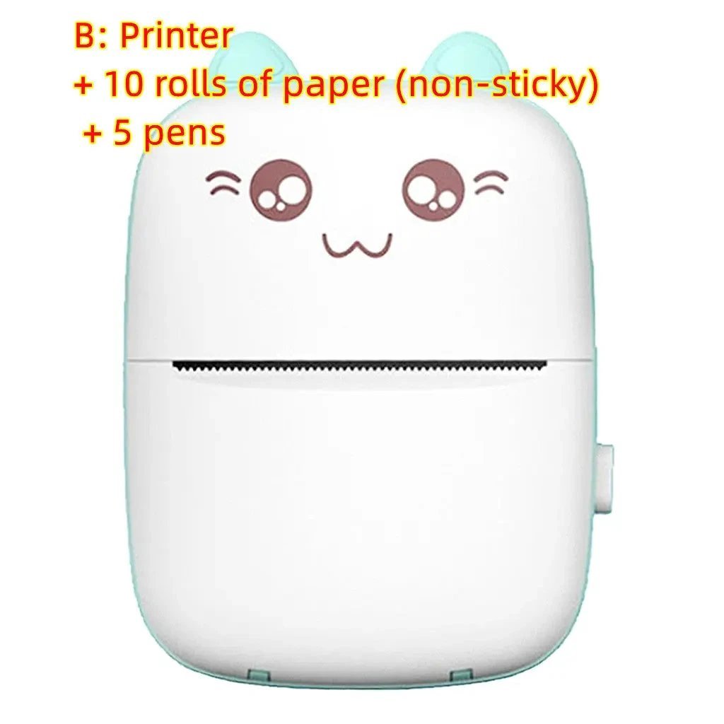 Mini Printer Portable Mini Bluetooth WiFi New Wrong Printer Mobile Phone Photo Title Note Hot Print Pocket Student Error Label Printer - MANDOTOS