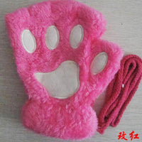 Winter Lovely Half Cover Paw Bear Cat Claw Gloves Short Finger MANDOTOS