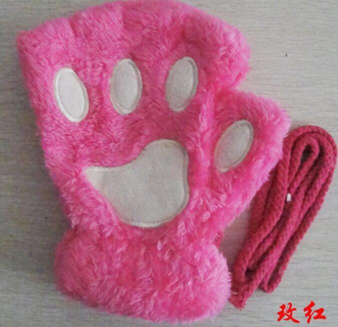 Winter Lovely Half Cover Paw Bear Cat Claw Gloves Short Finger MANDOTOS