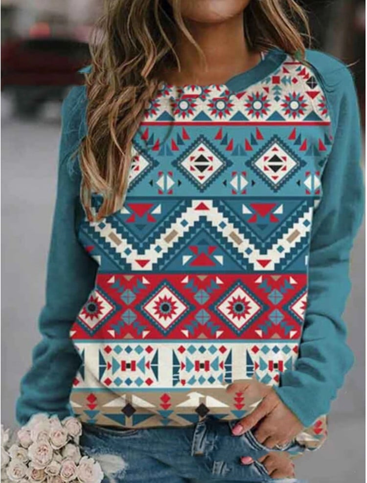 Urban Casual Printed Long-Sleeve Tee
