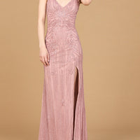 Beaded Lace-up Dress with Slit - MANDOTOS INTERNATIONALDress