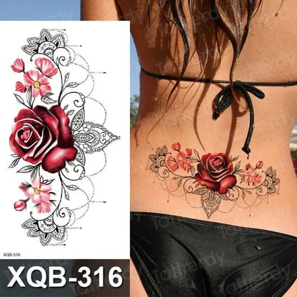 Floral Essence Body Art Tattoo - MANDOTOS