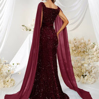Dress Skirt Sequin Mesh Split Fishtail Dress MANDOTOS