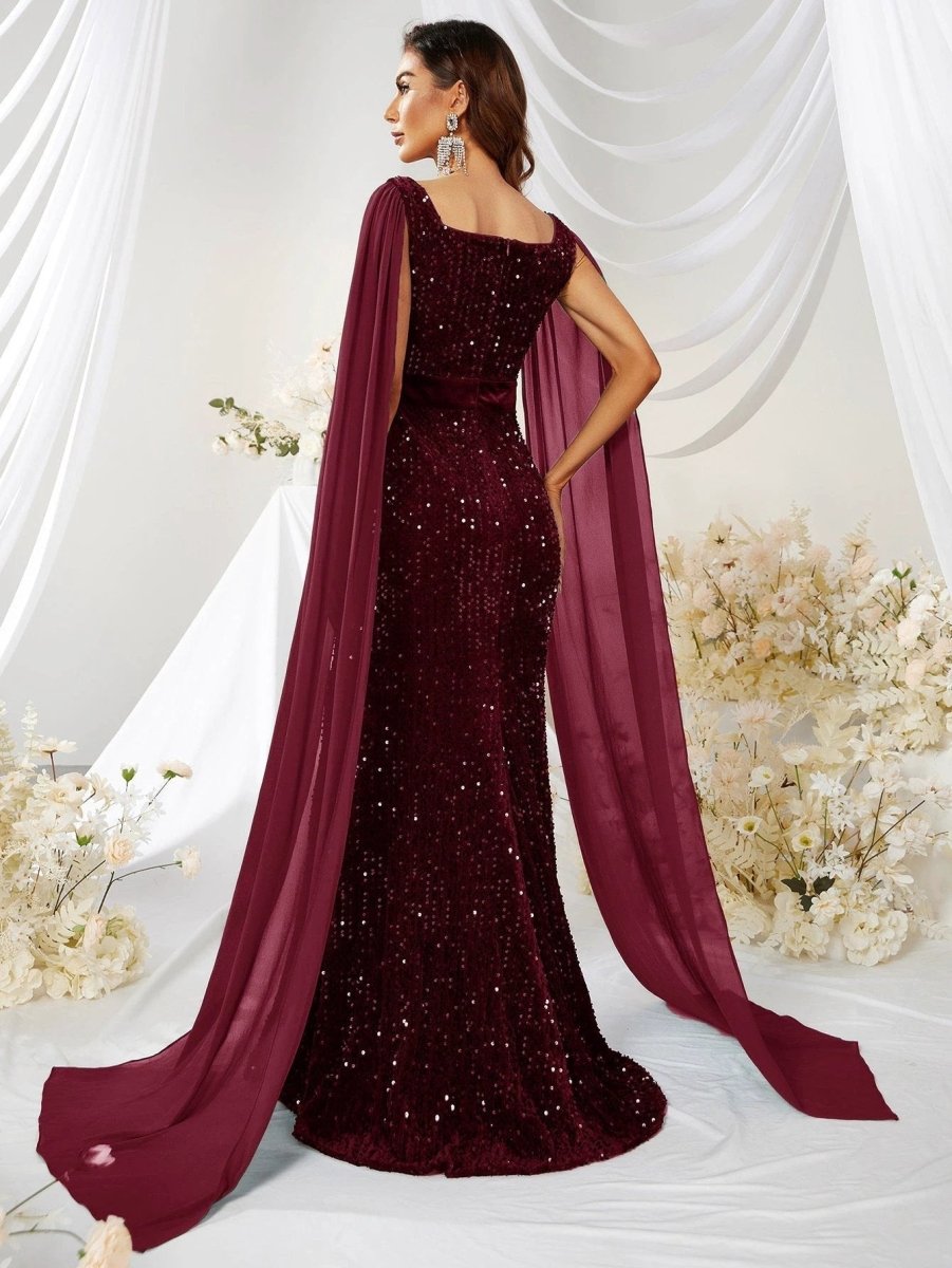 Dress Skirt Sequin Mesh Split Fishtail Dress MANDOTOS