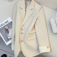Elegant Women's Blazer Coat Fashion Stand Up Collar Long Sleeve Female Coats Spring Autumn Fashion Loose Office Lady Outwear