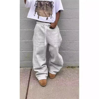 Y2k Embroidered Black Gray Casual Pants Camo Functional Tactical Functional Men's Women's Premium Jogging Drawstring Sweatpants