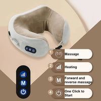 Electric Neck Massage.  Portable Slow Rebound Memory Foam U-Shaped Pillow-Ergonomic, Breathable, Soft Neck Support Travel Pillow
