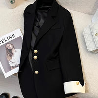 Elegant Women's Blazer Coat Fashion Stand Up Collar Long Sleeve Female Coats Spring Autumn Fashion Loose Office Lady Outwear