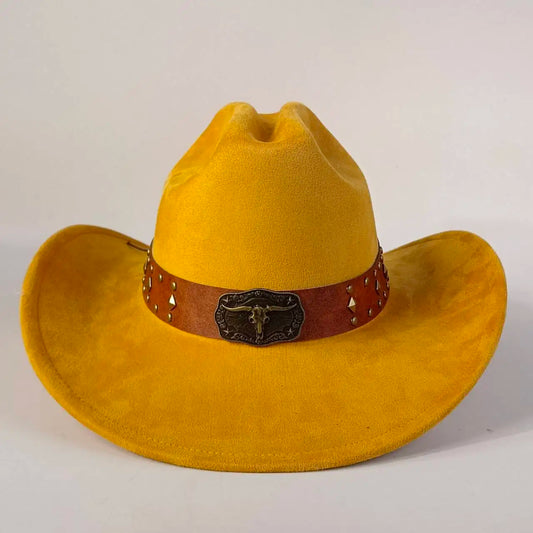 western Premium suede cowboy hat stylish men's and women's fedora Suede Panama hat perfect for outdoor festive activitieswestern