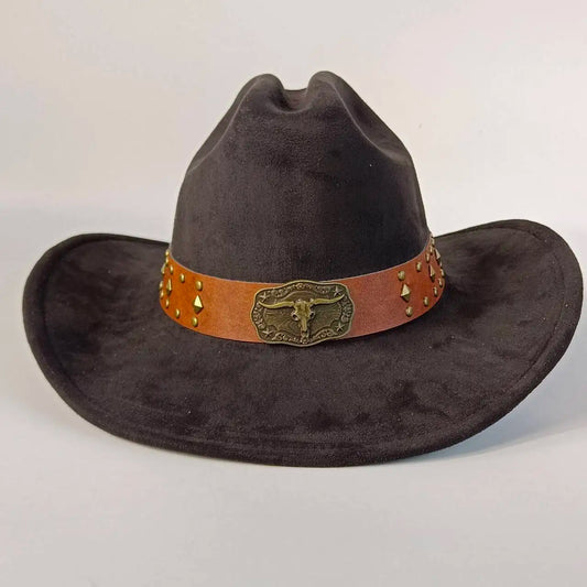 western Premium suede cowboy hat stylish men's and women's fedora Suede Panama hat perfect for outdoor festive activitieswestern