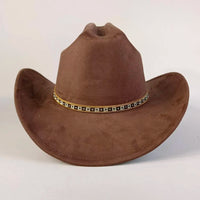 western Premium suede cowboy hat stylish men's and women's fedora Suede Panama hat perfect for outdoor festive activitieswestern