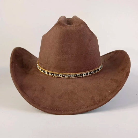 western Premium suede cowboy hat stylish men's and women's fedora Suede Panama hat perfect for outdoor festive activitieswestern
