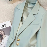 Elegant Women's Blazer Coat Fashion Stand Up Collar Long Sleeve Female Coats Spring Autumn Fashion Loose Office Lady Outwear