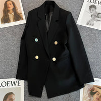 Elegant Women's Blazer Coat Fashion Stand Up Collar Long Sleeve Female Coats Spring Autumn Fashion Loose Office Lady Outwear