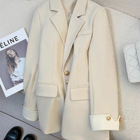 Elegant Women's Blazer Coat Fashion Stand Up Collar Long Sleeve Female Coats Spring Autumn Fashion Loose Office Lady Outwear