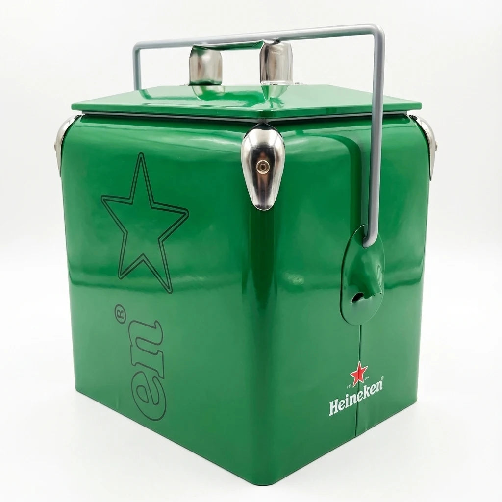 13L Iron Square Classic Cooler for Camping Beach Party Travel BBQ RV Wedding Outdoor Use - MANDOTOS INTERNATIONAL