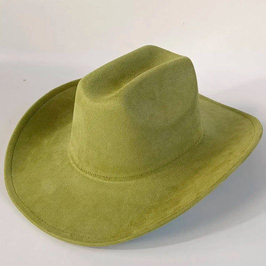 western Premium suede cowboy hat stylish men's and women's fedora Suede Panama hat perfect for outdoor festive activitieswestern