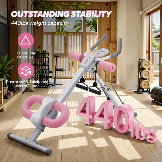 MERACH Ab Machine Adjustable Trainer Workout Foldable Knee Protection Abdominal Exercise Machine Core Ab Exercise System Trainer - MANDOTOS