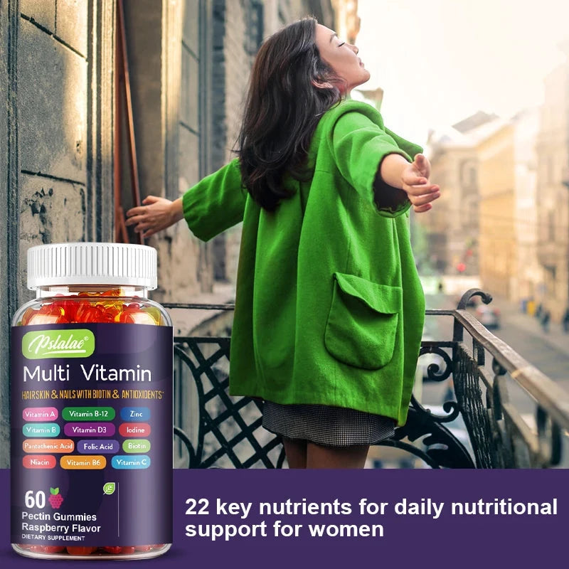 Multivitamin Gummies - with Vitamins and Minerals - Enhances Energy Levels, Immune Support, Antioxidant - 60 Gummies MANDOTOS