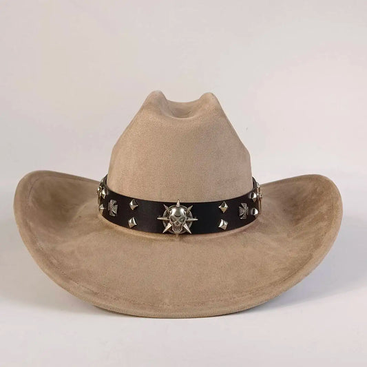 western Premium suede cowboy hat stylish men's and women's fedora Suede Panama hat perfect for outdoor festive activitieswestern