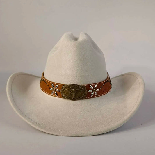 western Premium suede cowboy hat stylish men's and women's fedora Suede Panama hat perfect for outdoor festive activitieswestern