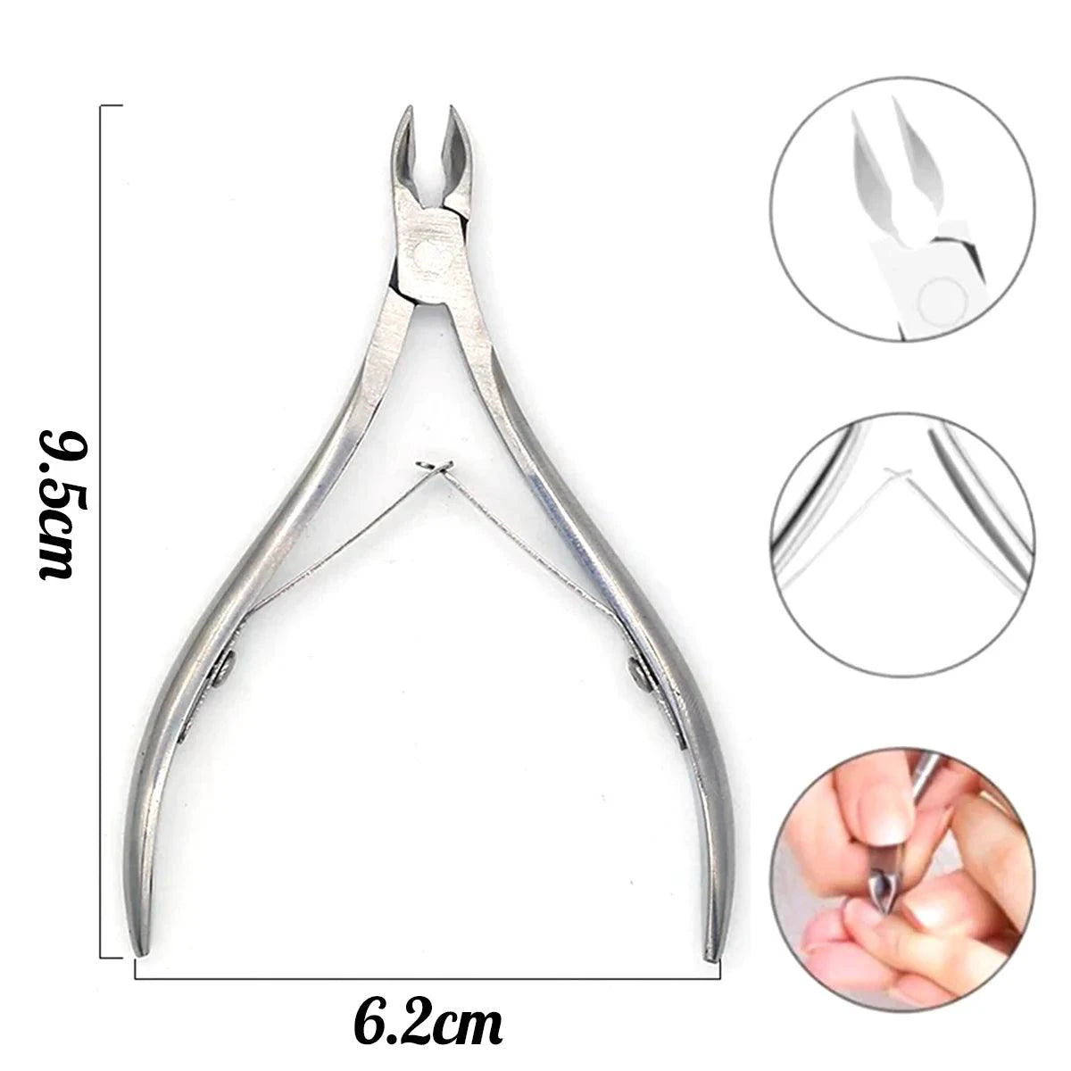4 Pcs/Set Professional Stainless Steel Nail Cutter Scissor Nippers Muti Function Cuticle Pusher Remover Nail Care Manicure Kits - MANDOTOS