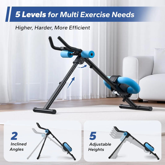 MERACH Ab Machine Adjustable Trainer Workout Foldable Knee Protection Abdominal Exercise Machine Core Ab Exercise System Trainer - MANDOTOS