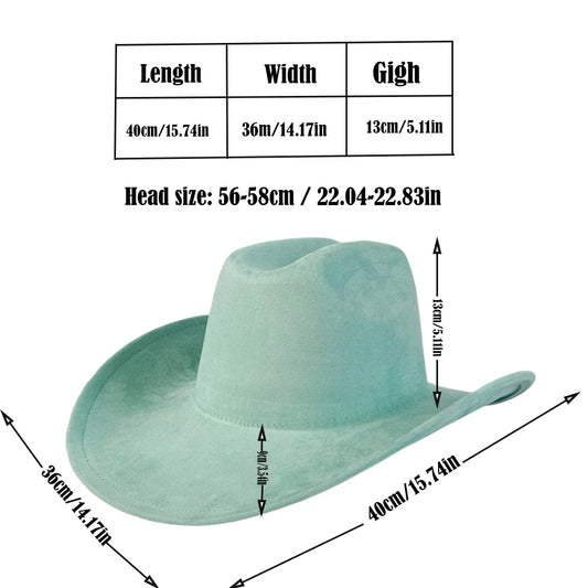 western Premium suede cowboy hat stylish men's and women's fedora Suede Panama hat perfect for outdoor festive activitieswestern