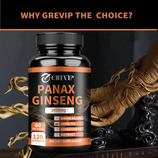 Panax Ginseng Supplement - Improve Memory and Concentration, Enhance Energy Endurance - 120 Capsules - MANDOTOS