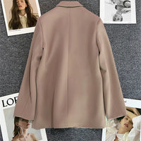 Elegant Women's Blazer Coat Fashion Stand Up Collar Long Sleeve Female Coats Spring Autumn Fashion Loose Office Lady Outwear