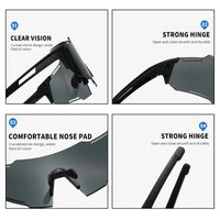 PC Cycling Sunglasses with Adjustable Nose Clip UV400 Bike Glasses Windproof Sports Sunglasses Bicycle Glasses Accessory