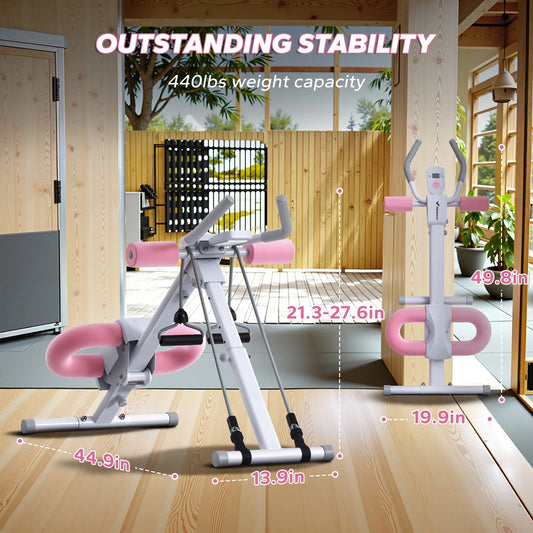 MERACH Ab Machine Adjustable Trainer Workout Foldable Knee Protection Abdominal Exercise Machine Core Ab Exercise System Trainer - MANDOTOS