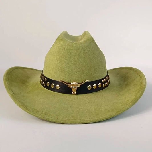 western Premium suede cowboy hat stylish men's and women's fedora Suede Panama hat perfect for outdoor festive activitieswestern