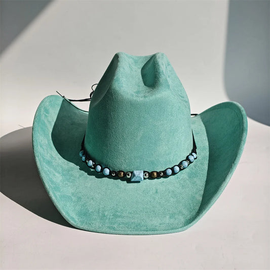 New Big Brim Cowgirl Cowboy Vegan Suede Hat Felt Fedora Hat for Women Men Classic and Fashionable All-match Hat sombrero vaquero