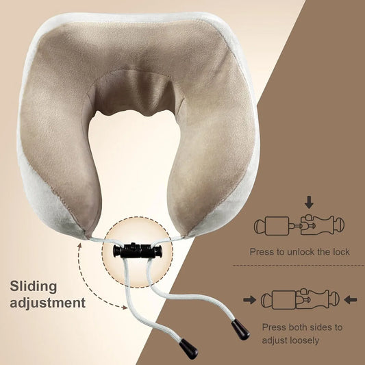Electric Neck Massage.  Portable Slow Rebound Memory Foam U-Shaped Pillow-Ergonomic, Breathable, Soft Neck Support Travel Pillow