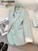 Elegant Women's Blazer Coat Fashion Stand Up Collar Long Sleeve Female Coats Spring Autumn Fashion Loose Office Lady Outwear